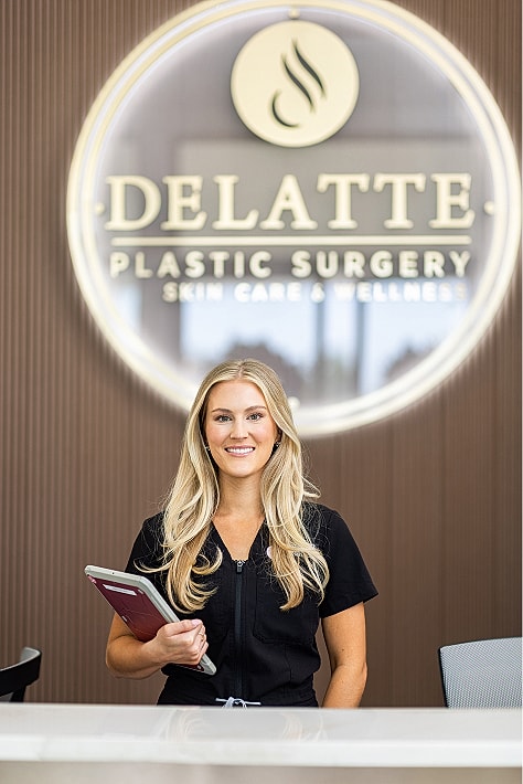 Receptionist at Delatte Plastic Surgery office.