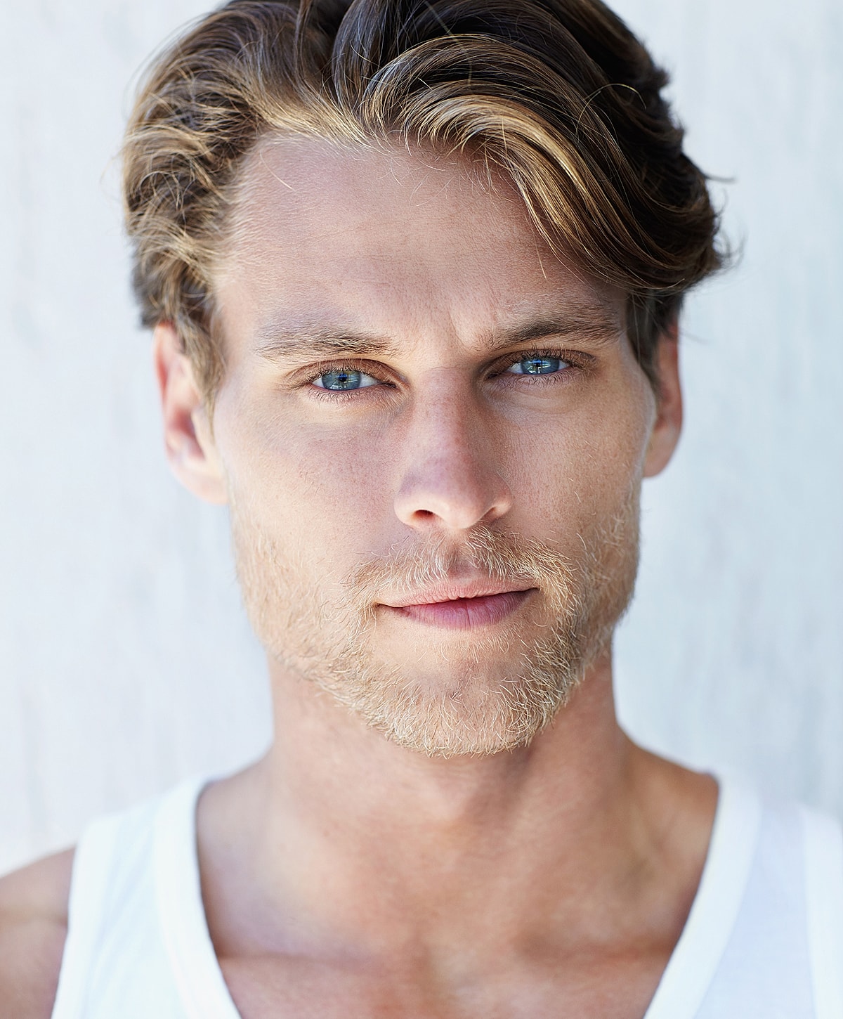 Portrait of a woman with flowing hair.